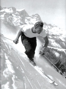 Dave McCoy skiing 'old style.