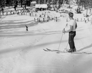 Dave McCoy views his domain close to the first rope tow.