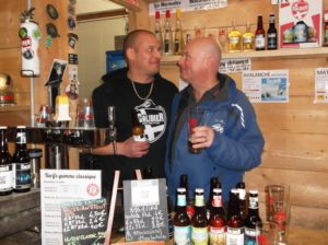 FACE TO FACE: Former snowboarding champ Brice Le Guennec (left) can serve you up some great drinks at the Galibier brewery