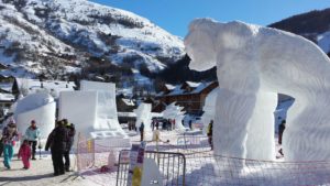 GIANT ART: Some of the entries in Valloire’s International snow sculpture contest which has been going for more than 30 years