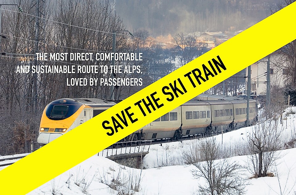 Save The Ski Train banner © Snowcarbon 960 pix wide