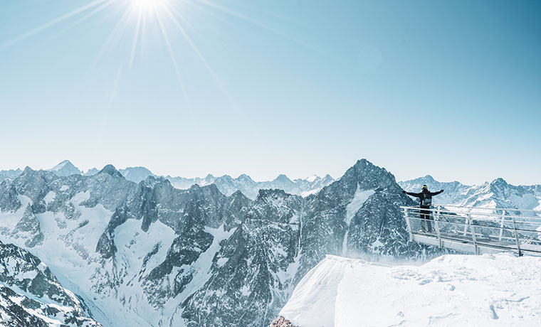 Skier and Snowboarder