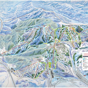 Deer Valley unveils new trail map showcasing expanded terrain Illustrated ski resort trail map showing snow-covered mountains with colour-coded runs, lift networks, and village base areas.